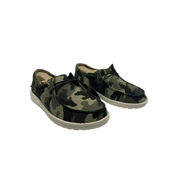 Hey Dude Shoes - Hey Dude Wendy Print Camo Lightweight Casual Comfortable Slip On Women's SIZE 8